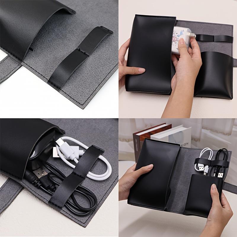 1 قطعة بو الجلود متعددة مقصورة - مراجعة Tech Accessories Storage وسعره